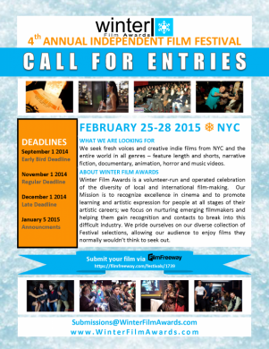 Winter Film Awards 2015 CALL FOR ENTRIES